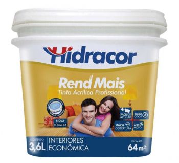 TINTA ACRLICA FOSCO HIDRACOR REND MAIS 3,6L